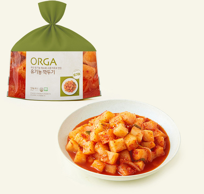 올가홀푸드 유기가공식품 인증 깍두기, 1.5kg, 1개