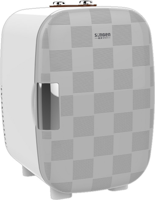 SONGEN 松井 冷暖雙溫電子冰箱/行動冰箱 CLT-15LE 15L容量 冷熱保鮮 時尚格紋外觀, 白色