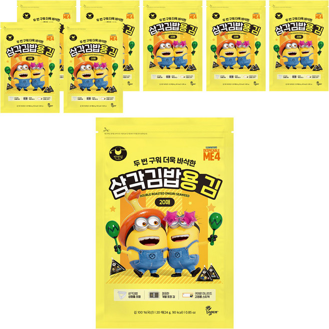 만전김 두번 구워 더욱 바삭한 삼각김밥용 김, 24g, 8개