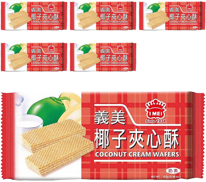 義美 夾心酥 椰奶, 152g, 6包