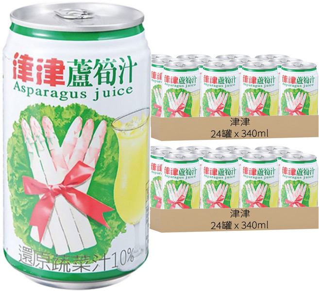 津津 蘆筍汁, 340ml, 48罐