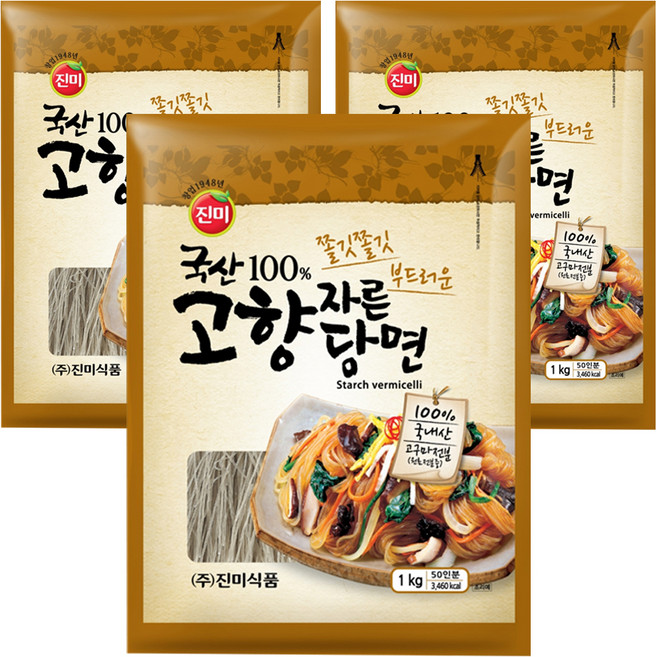진미 국산고향자른당면, 1kg, 3개