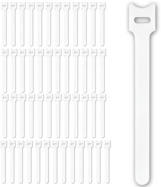 쥬롬 전선 정리 벨크로 케이블타이, 50개, 화이트