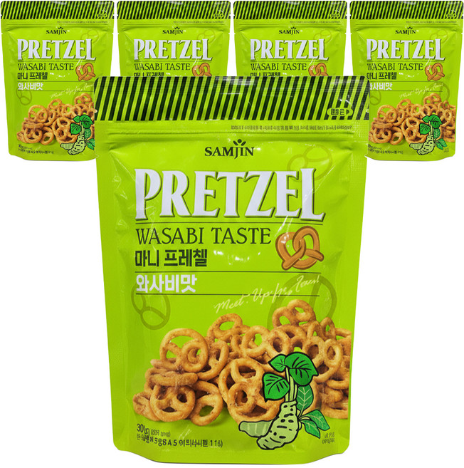 미니 프레첼 와사비맛, 300g, 5개