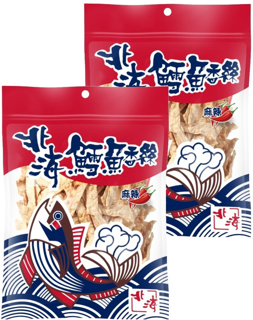 北海 鱈魚香絲 麻辣寬條 大, 90g, 2包
