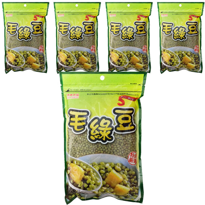 CHI-SHENG 耆盛食品 毛綠豆, 500g, 5包