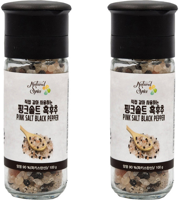 내츄럴스파이스 핑크솔트 흑후추, 100g, 2개