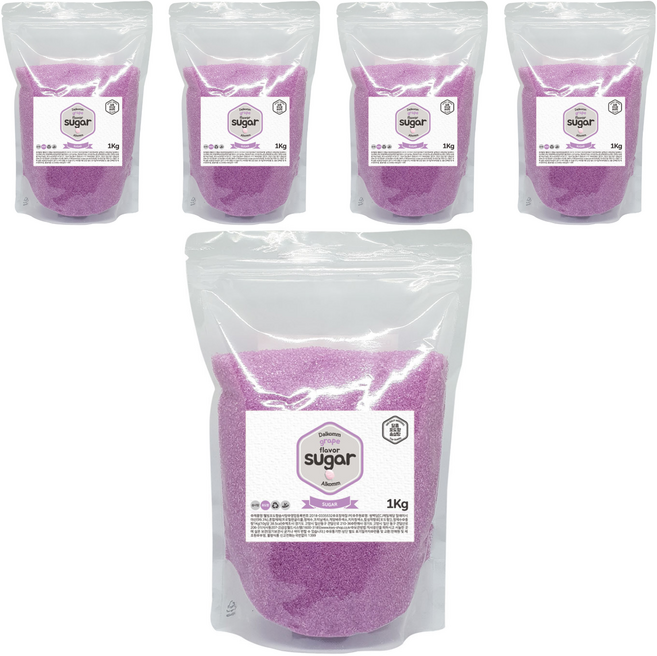 웰빙 솜사탕 설탕 포도향, 1kg, 5개