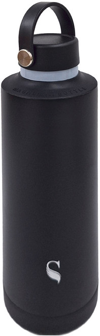 SWANZ 天鵝瓷 魔法瓶 730ml A+PLUS 淨瓷層 真空絕緣瓶身 12小時保溫保冷 可開底蓋, 簡約黑, 1個