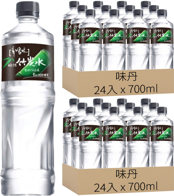 多喝水 鹼性竹炭水, 700ml, 48瓶