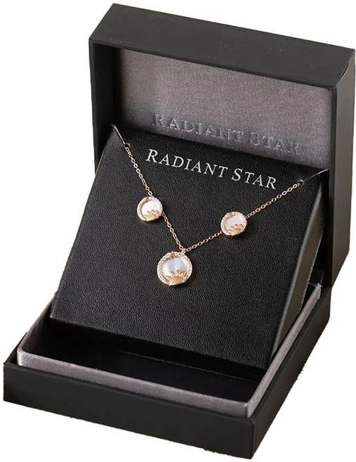 RADIANT STAR 璀璨之星 女人愛美愛自己暖洋洋戀曲 向日葵項鍊 + 耳環 禮盒 925純銀