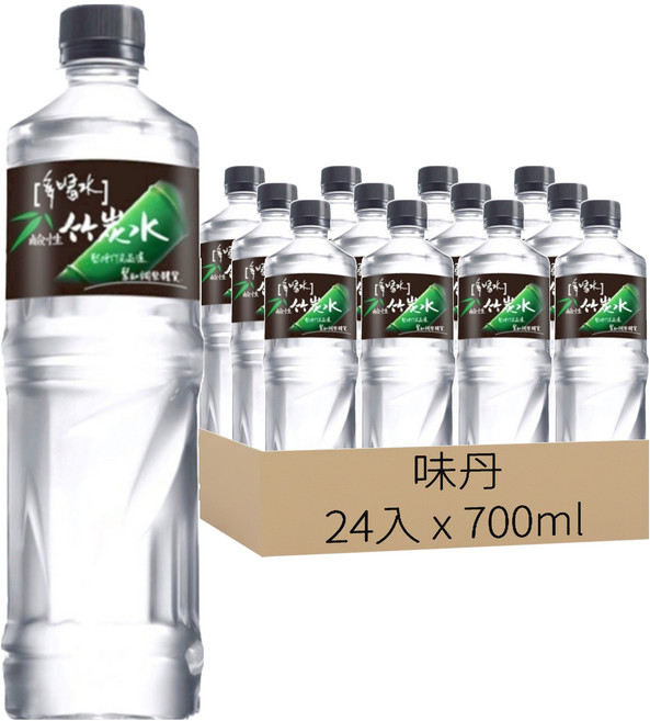 多喝水 鹼性竹炭水, 700ml, 24瓶