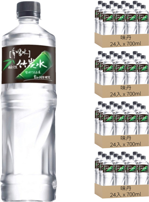 多喝水 鹼性竹炭水, 700ml, 96瓶