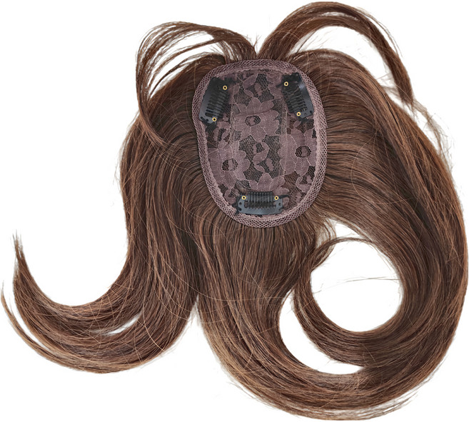 韓系中分補髪瀏海假髮片 90g, 淺棕色, 1個