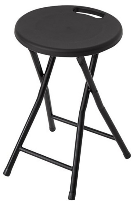 comet Home 摺疊可攜式圓凳 30 x 30 x 46cm, 黑色, 1個