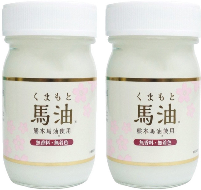 日本熊本 馬油霜 無香料 無著色, 70g, 70ml, 2罐