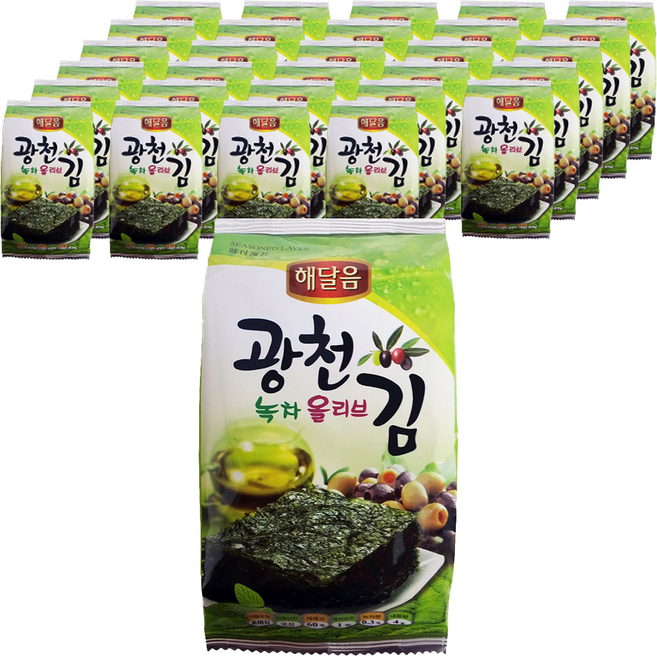 해달음 광천 녹차올리브 도시락김, 4g, 128개