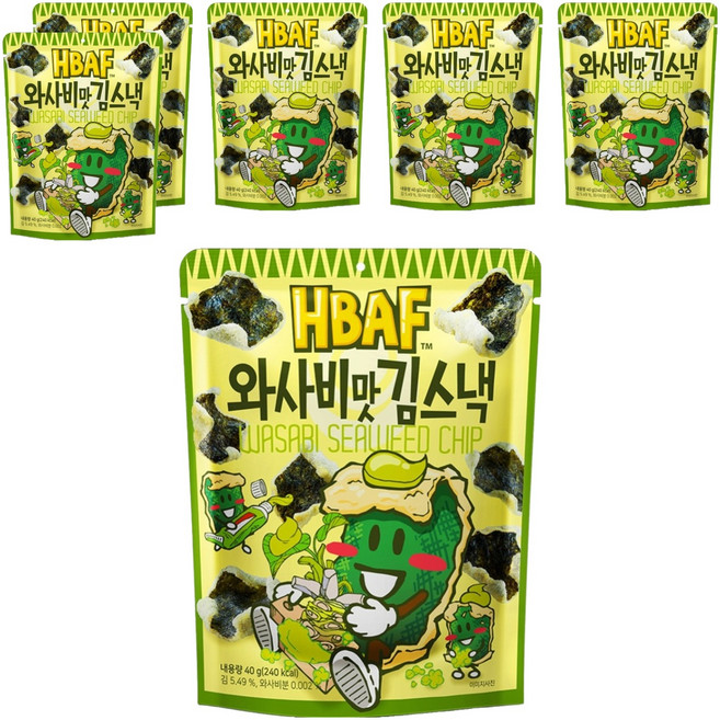 바프 와사비맛 김스낵, 40g, 6개
