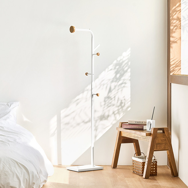 하우스레시피 바인 키 낮은 스탠드행거, 화이트