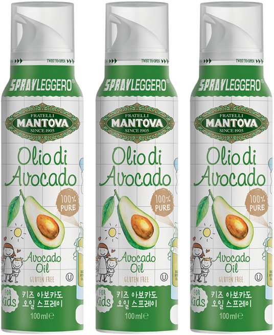 만토바 키즈 오일 스프레이, 아보카도, 100ml, 3개
