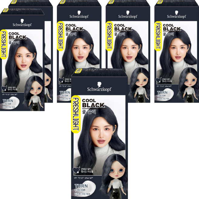 FRESHLIGHT 富麗絲 變色染髮劑, 冷酷黑色, 6個