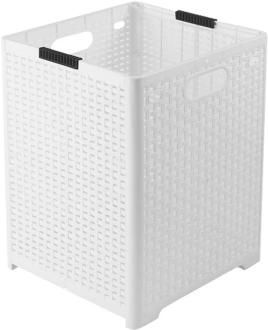 日式加大折疊髒衣收納籃, 清新白