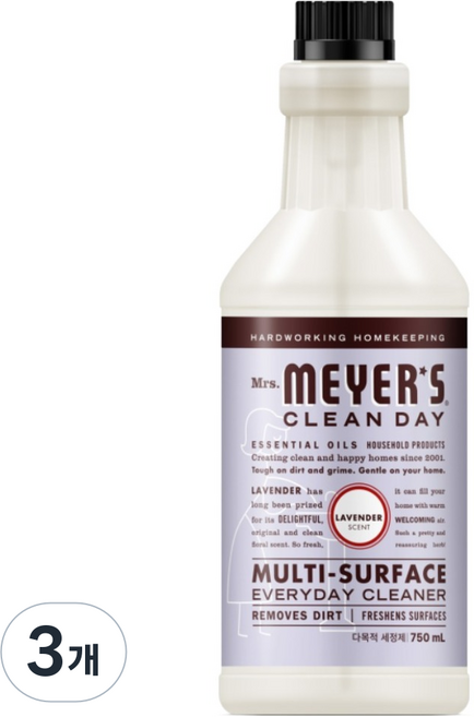 미세스마이어스클린데이 다목적 세정제 라벤더향 리필, 3개, 750ml
