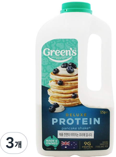 그린스 디럭스 프로틴 팬케이크 쉐이크, 3개, 325g