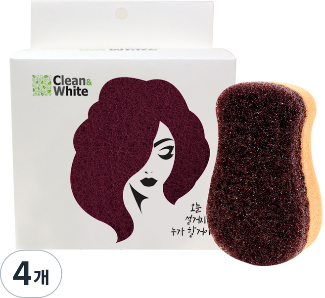 클린앤화이트 구리나노 초콜릿 땅콩 수세미, 5개, 4개