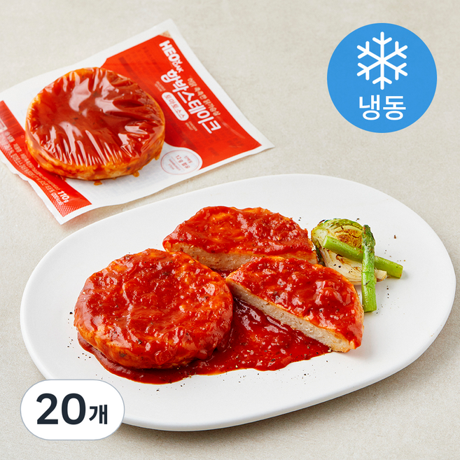 허닭 촉촉한 닭가슴살 함박스테이크 & 토마토소스 (냉동), 110g, 20개, 1개입