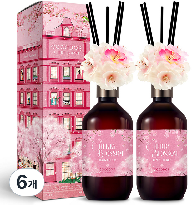 코코도르 벚꽃 프리미엄 디퓨저, 블랙체리, 500ml, 6개
