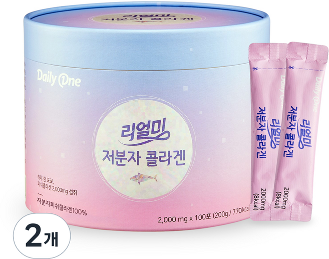 데일리원 리얼미 저분자 콜라겐, 100회분, 2개