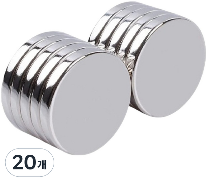 엔도브 강력한 네오디움 자석 원형 20 x 2 mm, 20개