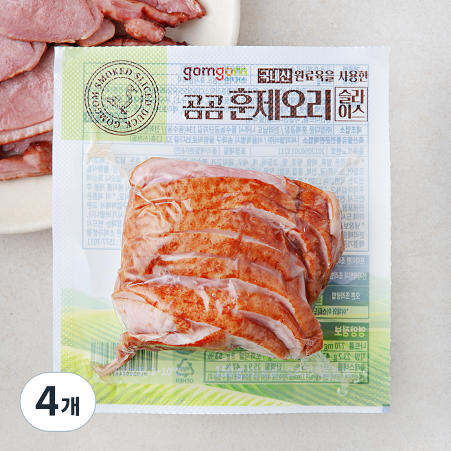 곰곰 훈제오리 슬라이스 (냉장), 150g, 4개