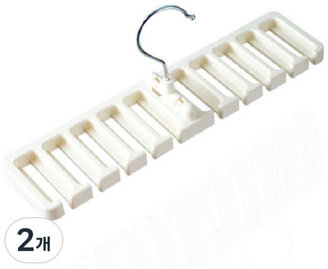 밸트 허리띠 넥타이 정리걸이, 화이트, 2개