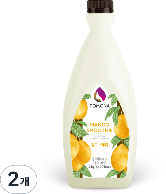 포모나 망고 스무디 시럽, 2kg, 2개