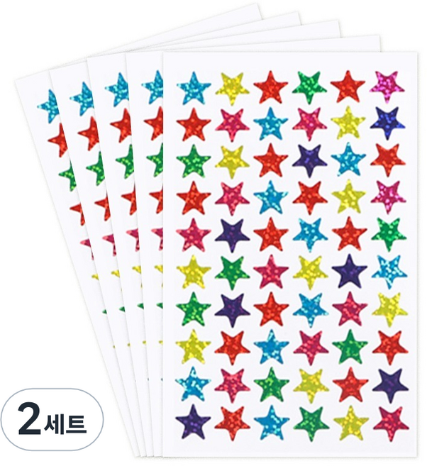 DOnG-A Pms 雷射星星裝飾貼紙組 30入組, 2套, 混合色