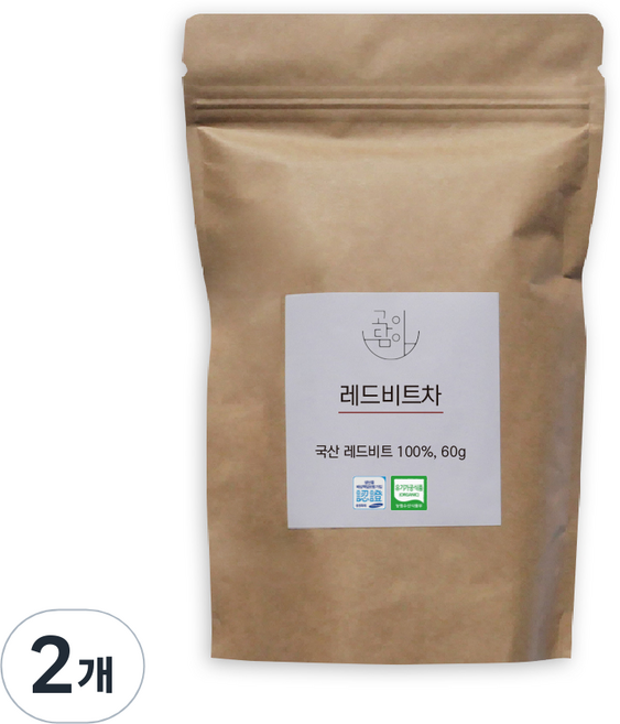 고이담아 유기농 슬라이스 레드비트차, 60g, 1개입, 2개
