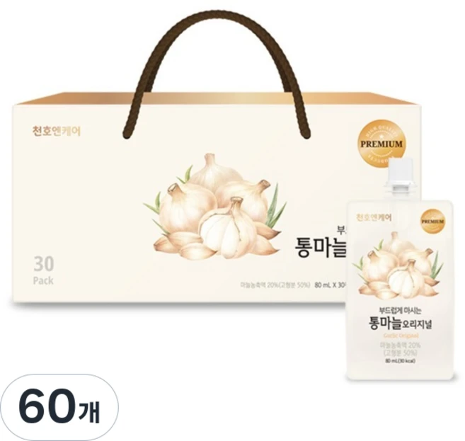 천호엔케어 통마늘 진액 오리지널, 60개, 80ml - 쿠팡