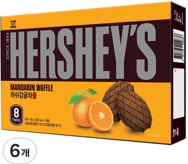허쉬 감귤 와플, 146g, 6개
