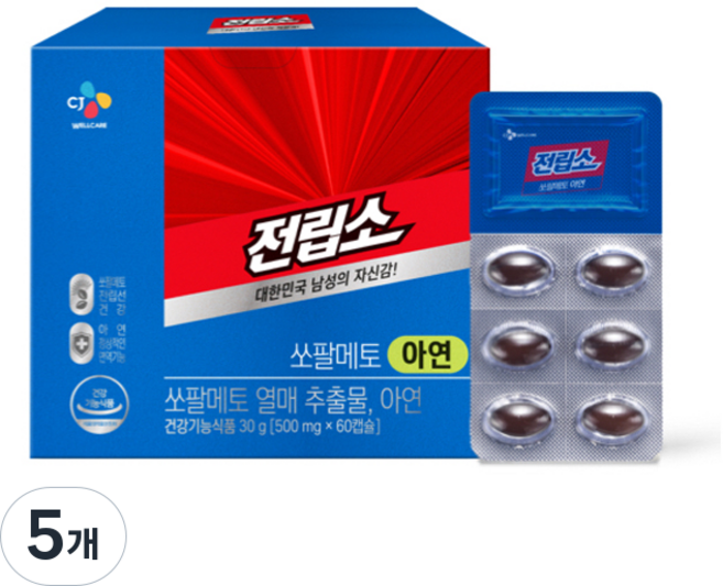 전립소 쏘팔메토 아연 30g, 60정, 5개