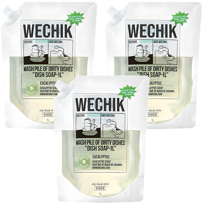 위칙 멀티플 주방세제 리필, 3개, 1L