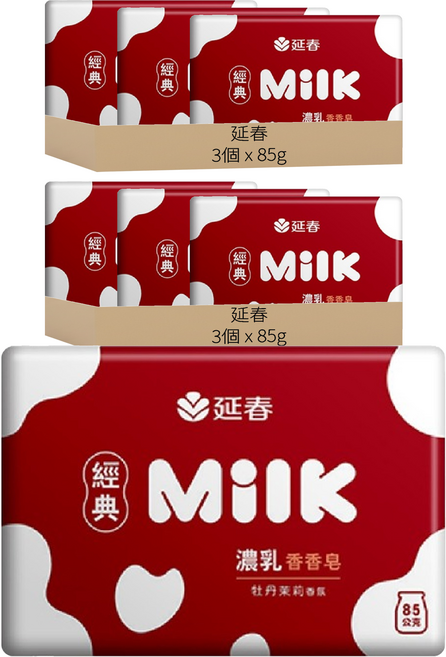 延春 經典Milk濃乳香香皂 牡丹茉莉, 6個, 85g