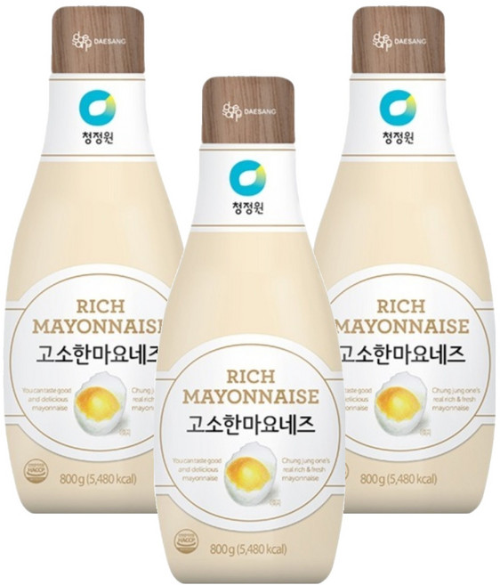 청정원 고소한 마요네즈, 800g, 3개