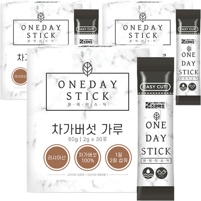 굿허브 원데이스틱 차가버섯 가루, 90개, 2g