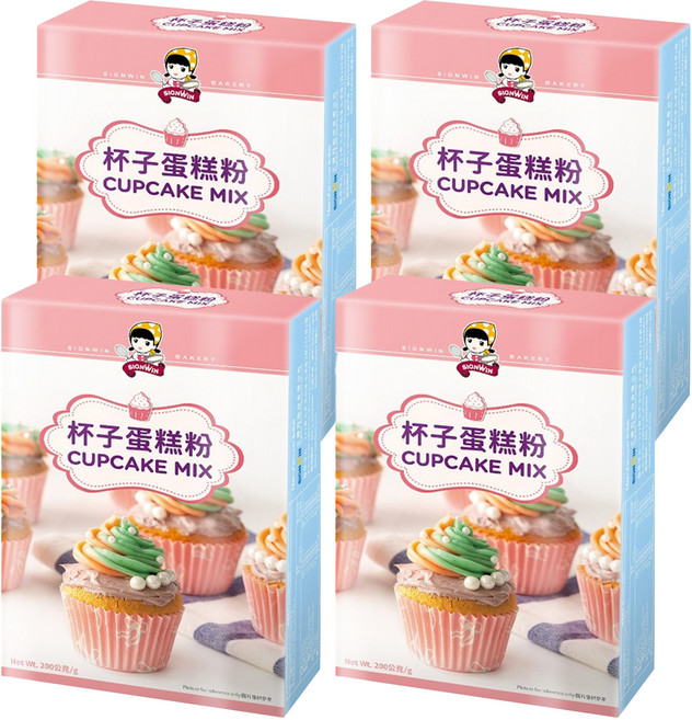 SIGNWIN 三得冠 杯子蛋糕粉, 200g, 4盒
