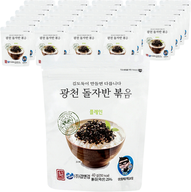 더국민 광천돌자반 플레인, 40g, 32개