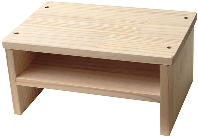 숲애 소나무 통원목 모니터 받침대 미니 2단 145, 내츄럴, 1개