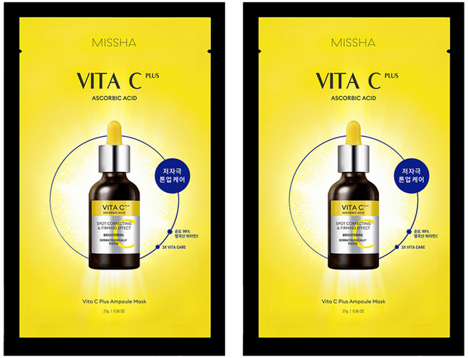 MISSHA 台灣公司貨 Vita C Plus 光采提亮修護面膜, 1入, 2組