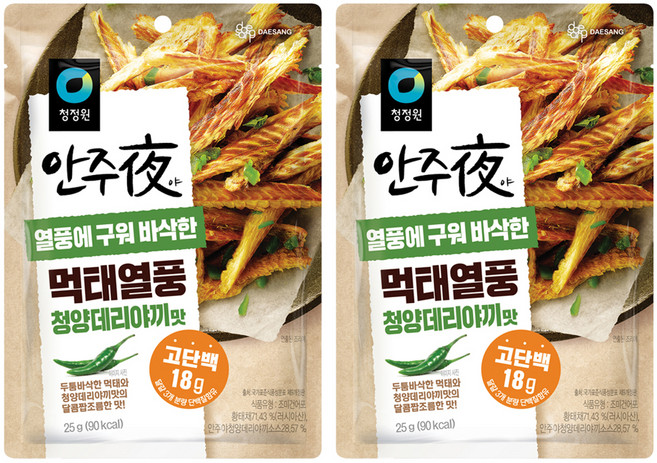 대상 청정원 안주야 먹태열풍 청양데리야끼맛, 25g, 2개
